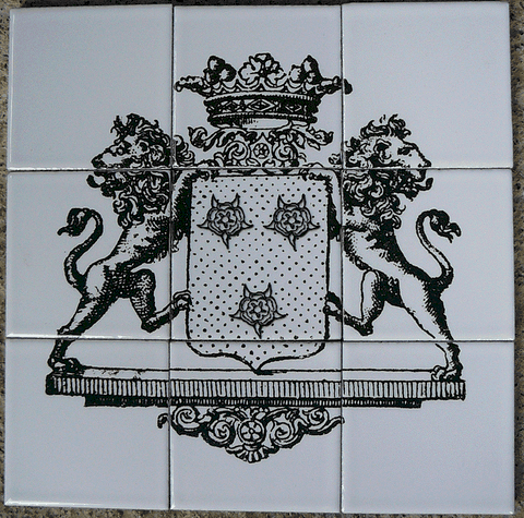 lave émaillée - blason de famille